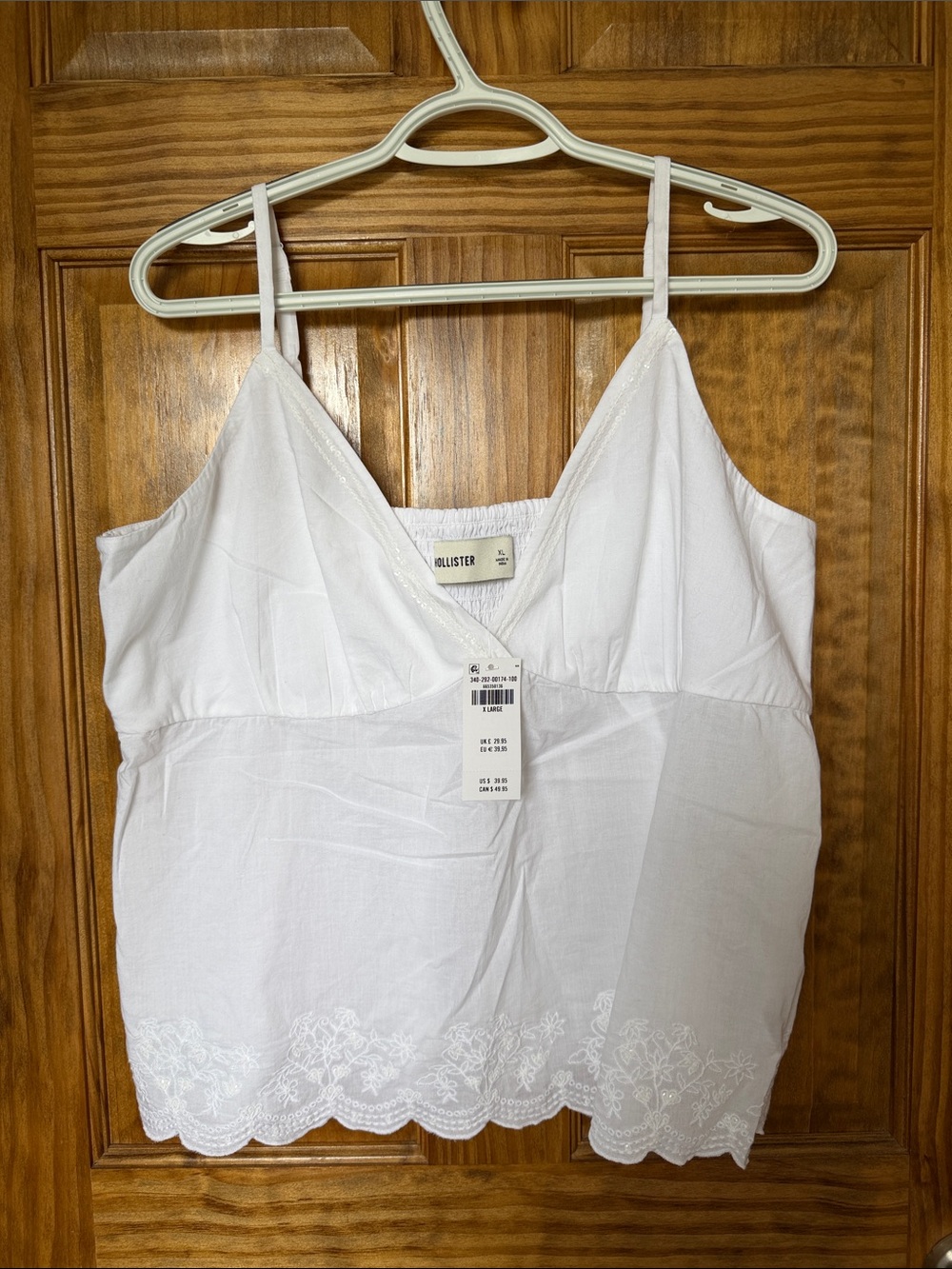 NWT Hollister White Eyelet Tank- Size XL